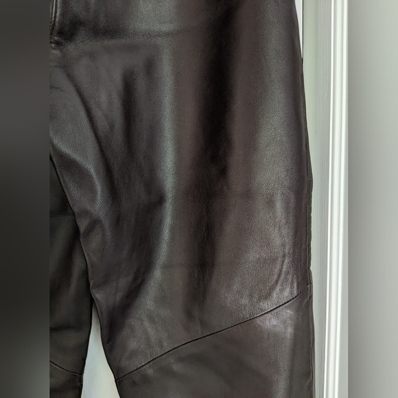Brown Genuine Leather Pants Sz 4 - Picture 6 of 14